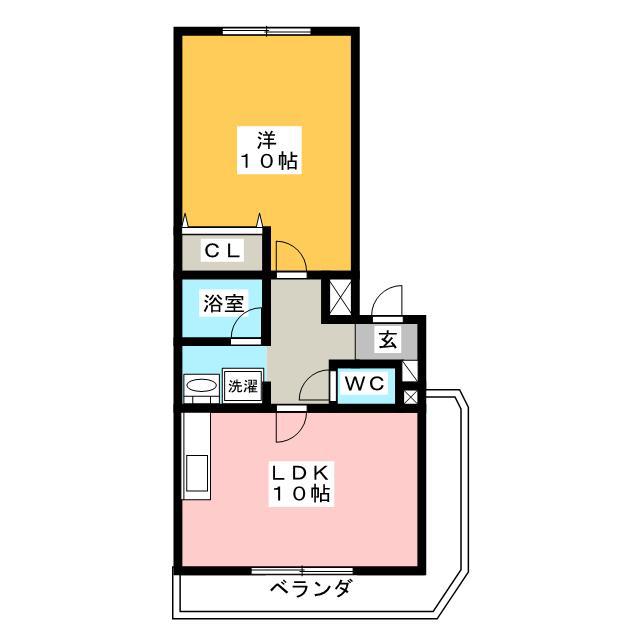 ヴィブレつばさIII(1LDK/1階)の間取り写真