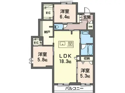 マニフィークサージュ(3LDK/2階)の間取り写真