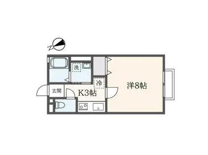 ルミエール(1K/1階)の間取り写真