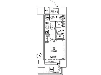 スパシエ川崎エセンザ(1K/11階)の間取り写真