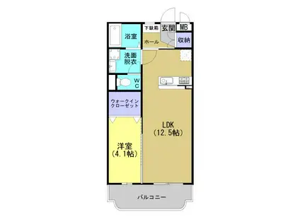 エスポワールSACHI(1LDK/3階)の間取り写真