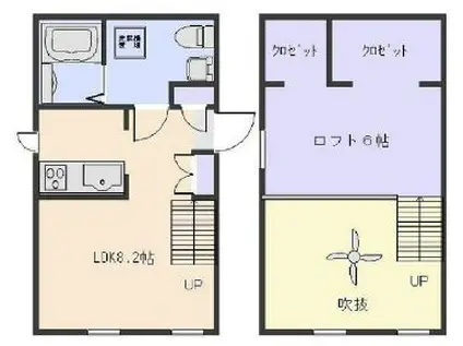 プリマ クレビア(ワンルーム/1階)の間取り写真