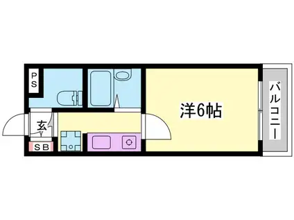 シャトー姫路(1K/3階)の間取り写真