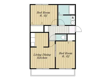 インベストメント高森II(2LDK/2階)の間取り写真