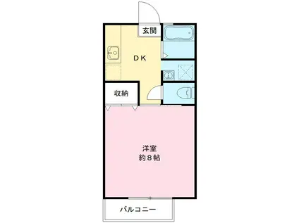 カモメハイツ(1K/2階)の間取り写真