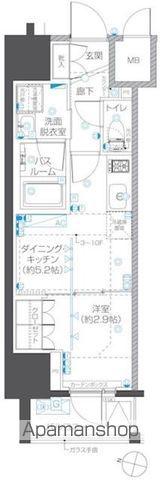 ZOOM本郷(1DK/9階)の間取り写真