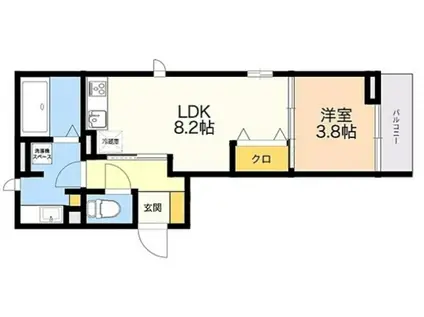 西都ハイム(1LDK/2階)の間取り写真