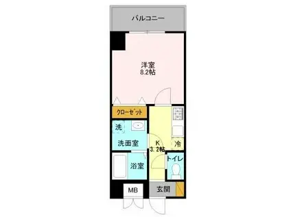 ベルフルール(1K/4階)の間取り写真