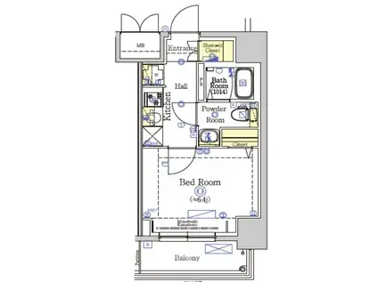 SHOKEN RESIDENCE名古屋ノース(1K/11階)の間取り写真