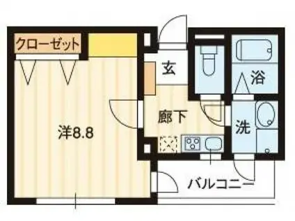 チェリッシュコート(1K/2階)の間取り写真