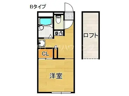 レオパレスエンジェル日根野(1K/2階)の間取り写真