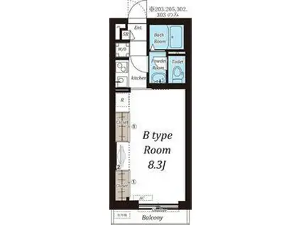 リブリ・国領(1K/1階)の間取り写真