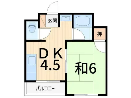 第二唐松ハイツリー(1DK/3階)の間取り写真