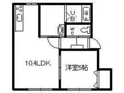 ＪＲ宗谷本線 名寄駅 徒歩28分 2階建 築10年(1LDK/2階)の間取り写真