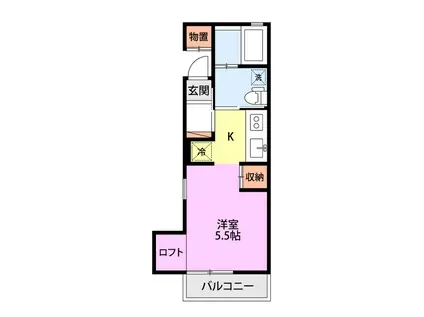 ヴィラ・ロータス(1K/1階)の間取り写真