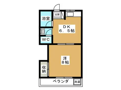 第2コーポ横田(1DK/2階)の間取り写真