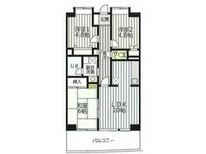 カーザ・フォレスタ(3LDK/2階)の間取り写真