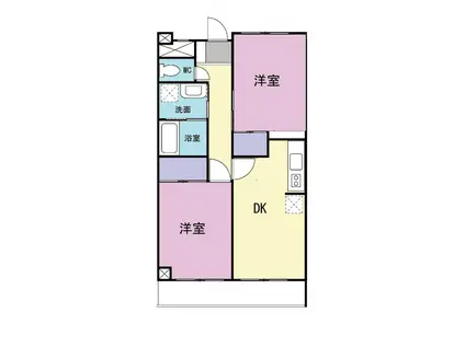 キャッスルコハナ(2DK/1階)の間取り写真