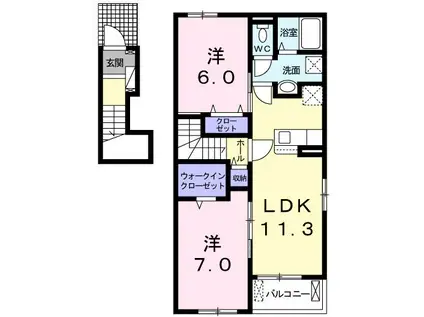 アルバ ブリーズ II(2LDK/2階)の間取り写真