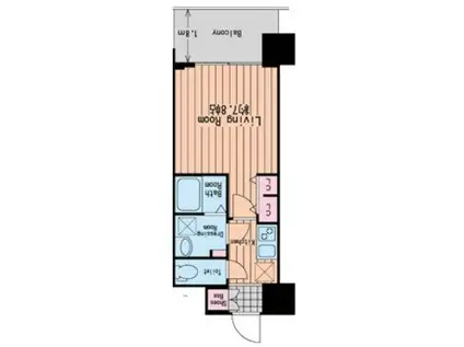 エスキュート梅田・中崎町(1K/12階)の間取り写真