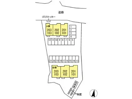 ヴィラ湯長谷 A(1LDK/1階)の間取り写真