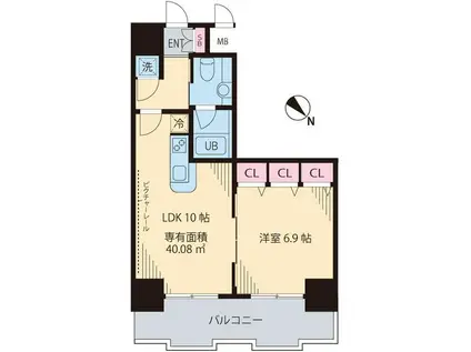 マノワール駒沢(1LDK/6階)の間取り写真