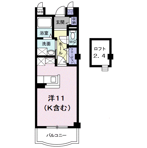 シェーネスベルク(ワンルーム/3階)の間取り写真