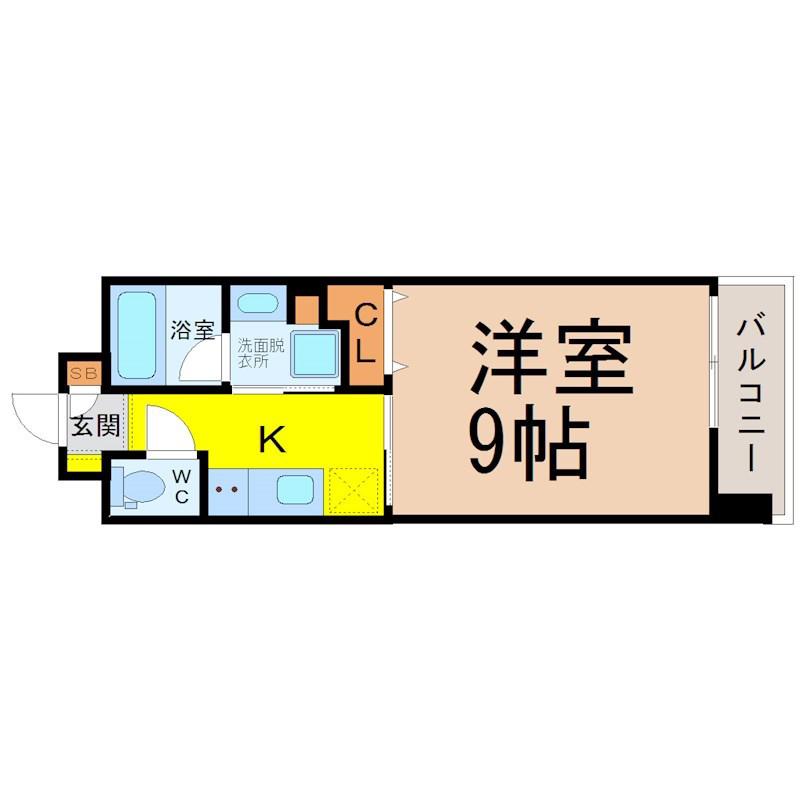 HANANOKI RISE(1K/6階)の間取り写真