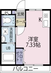 ARISA津田沼(ワンルーム/3階)の間取り写真
