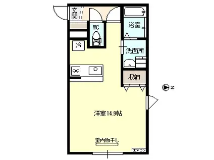 グラン・ソレイユM(ワンルーム/3階)の間取り写真