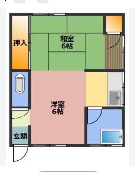 市川アパート(2K/2階)の間取り写真