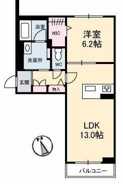 ポートカルチェ東川口(1LDK/2階)の間取り写真