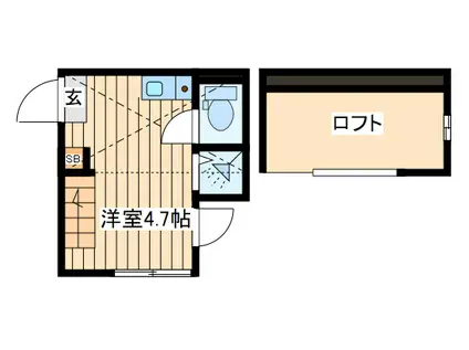 メゾンドコンフォート川崎(ワンルーム/1階)の間取り写真