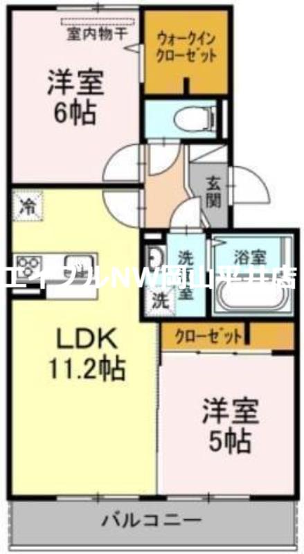 カーサ・ソレイユII(2LDK/3階)の間取り写真