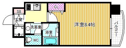 KHKコート西野田(1K/7階)の間取り写真