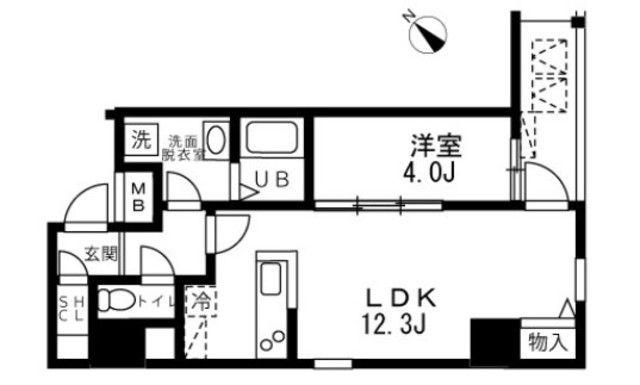 アリカ向島(1LDK/9階)の間取り写真