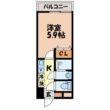 SIGNPOST界(1K/1階)の間取り写真