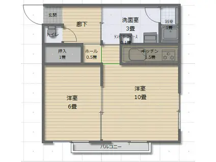オガシンコーポ98(1LDK/1階)の間取り写真