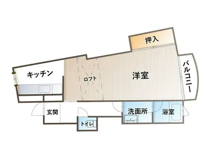 フォーラム東山(ワンルーム/2階)の間取り写真