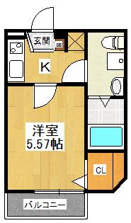 LUMINOUS GRANDE(1K/3階)の間取り写真