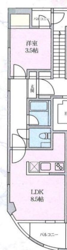 デシモ麻布 DECIMOAZABU(1LDK/7階)の間取り写真