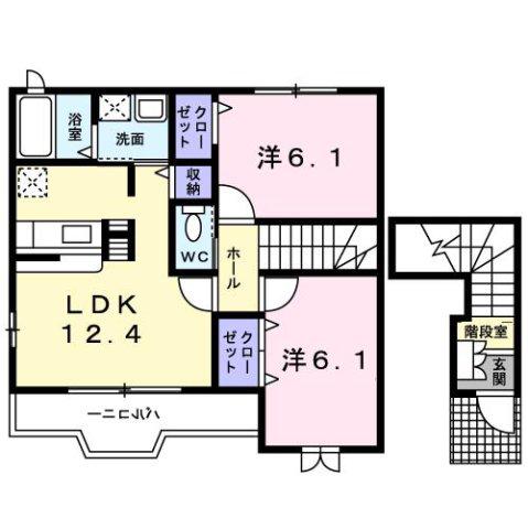 コーポタイホー(2LDK/2階)の間取り写真