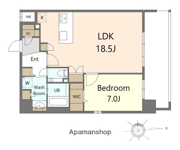S-RESIDENCE大手門AWESOME(1LDK/6階)の間取り写真