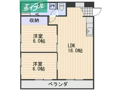 小原マンション(3LDK/3階)の間取り写真