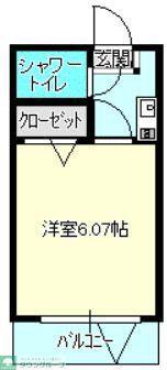 ダイヤパレス武蔵新城(ワンルーム/3階)の間取り写真