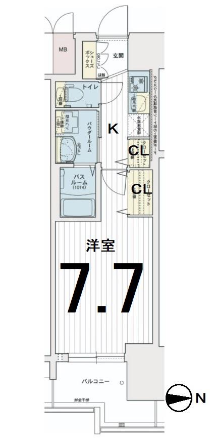 エステムコート名古屋ライブゲート(1K/15階)の間取り写真