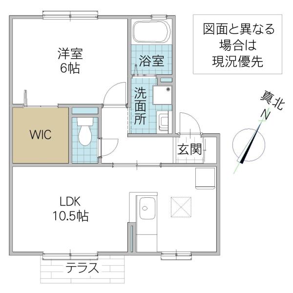 パルモアI(1LDK/1階)の間取り写真