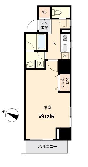 KDX定禅寺通レジデンス(1K/3階)の間取り写真