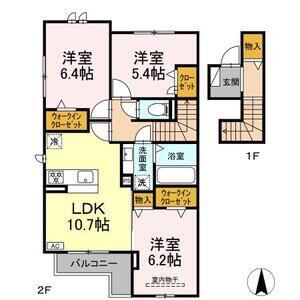 グランエール(3LDK/2階)の間取り写真