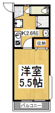 サングリア(1K/1階)の間取り写真